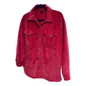 Long Sleeve Corduroy Like Button Up Wild Fable Deep Pink / Magenta Size Small